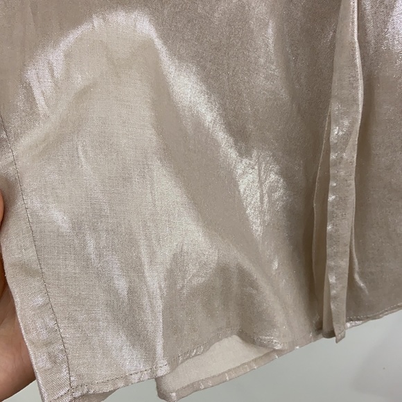 Zara Basic Metallic Front Knot Top - Picture 6 of 10
